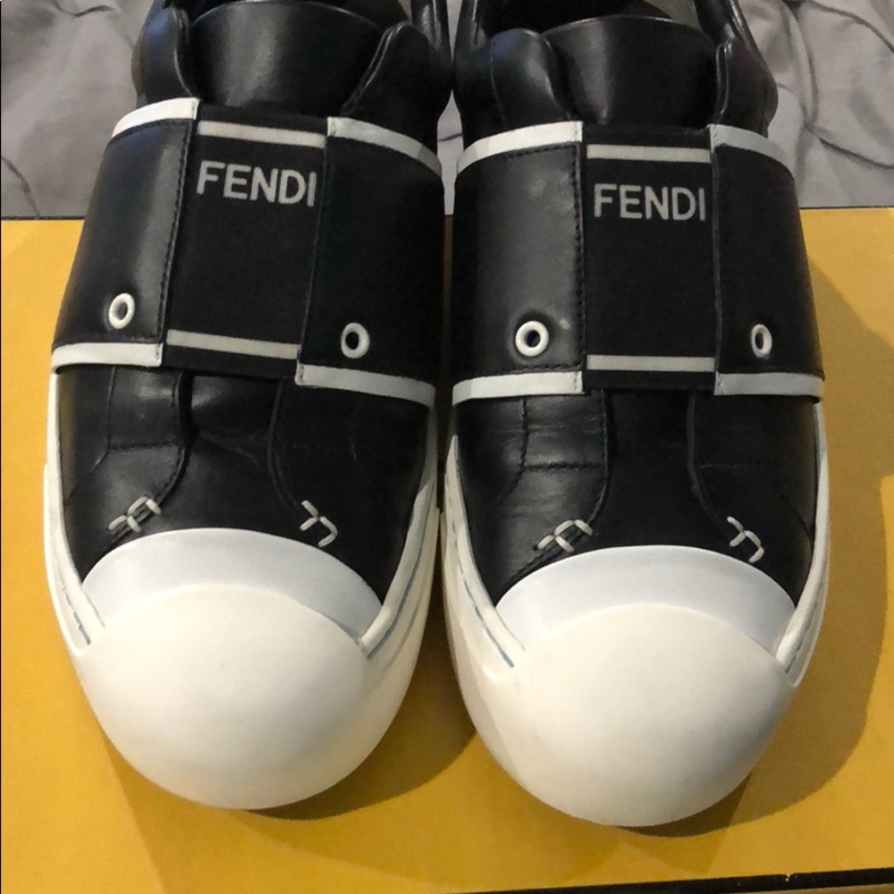 Fendi Slip-on Leather Sneakers